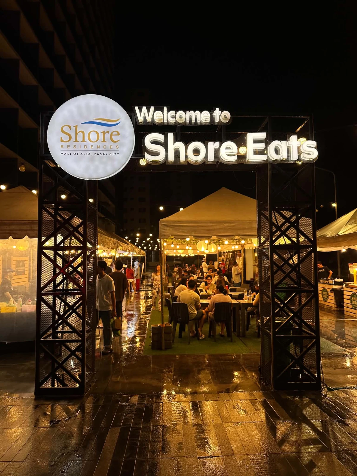 Shore-Eats night food bazaar entrance outside Shore 3